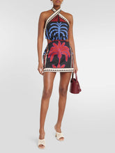 Einzigartiges Neckholder-Minikleid mit Sommerdruck